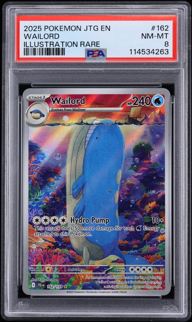 2025 Pokemon Scarlet & Violet Journey Together IR Wailord #162 PSA 8 NM-MT