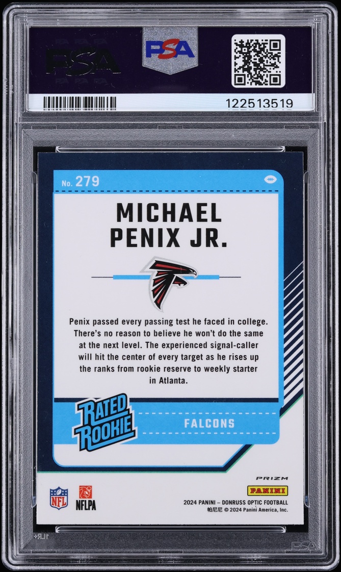 2024 Donruss Optic Holo Michael Penix Jr. ROOKIE #279 PSA 8 NM-MT - Photo 2