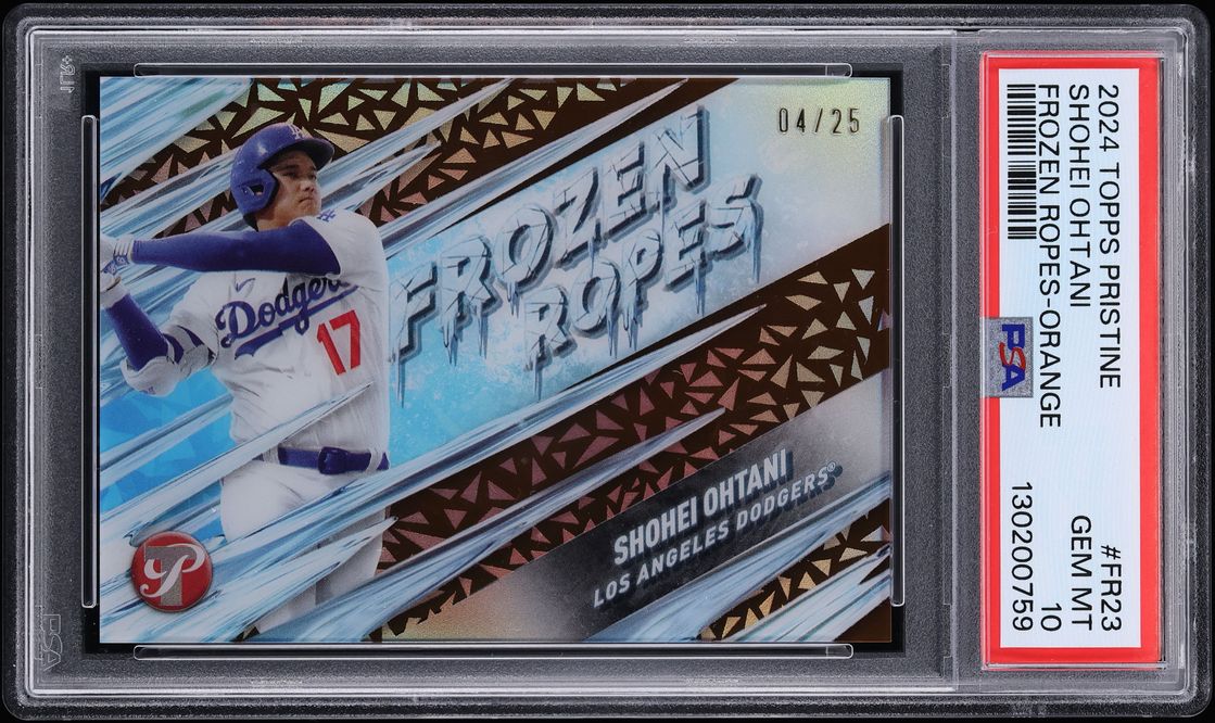 2024 Topps Pristine Frozen Ropes Orange Shohei Ohtani /25 #FR-23 PSA 10 GEM MINT