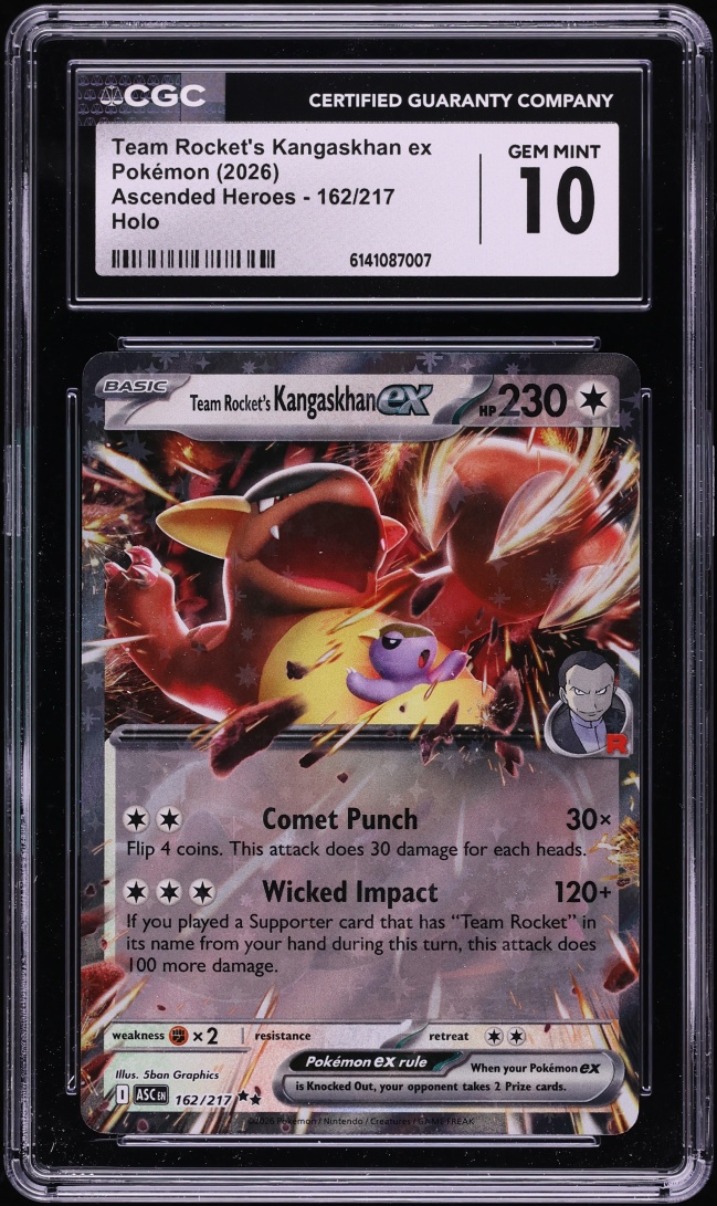 2026 Pokemon Mega Evolution Ascended Heroes Holo Team Rocket's Kangaskhan ex #162 CGC 10 GEM