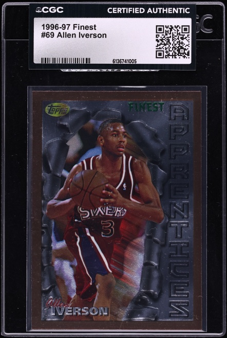 1996 Finest Basketball Allen Iverson ROOKIE #69 CGC AUTH