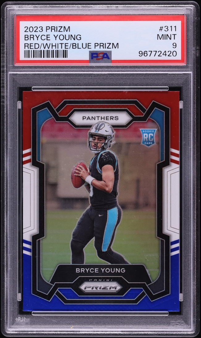 2023 Panini Prizm Red White Blue Bryce Young ROOKIE #311 PSA 9 MINT