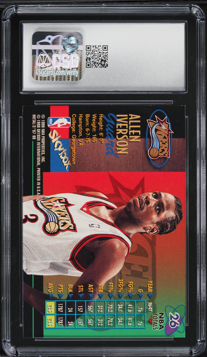 1997 Metal Universe Championship Allen Iverson #26 CGC 9 MINT