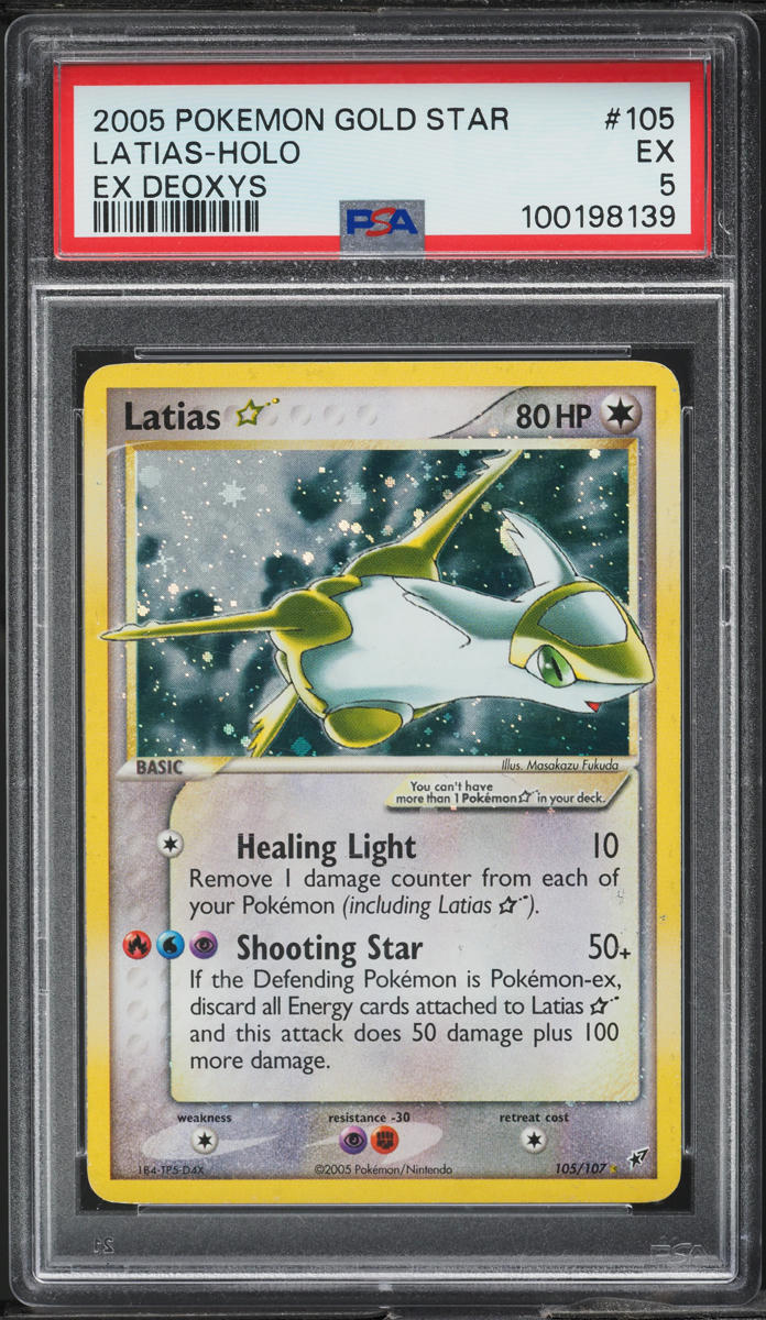 2005 Pokemon EX Deoxys Holo Latias Gold Star #105 PSA 5 EX