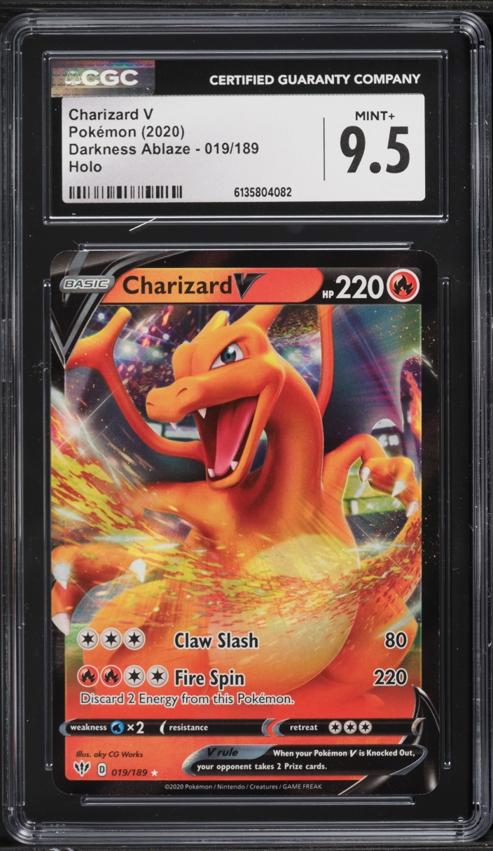 2020 Pokemon Sword & Shield Darkness Ablaze Holo Charizard V #19 CGC 9.5 MINT+