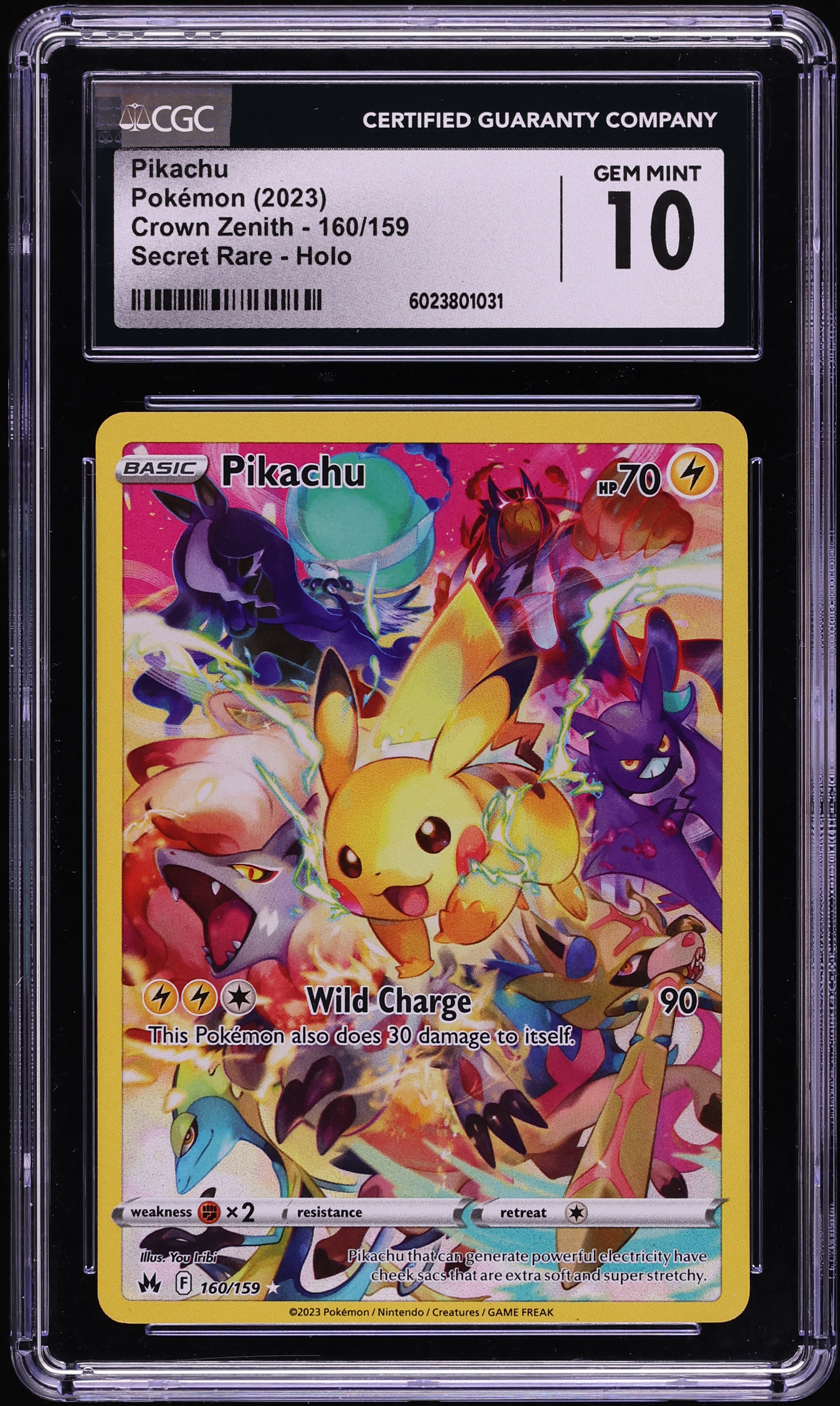 2023 Pokemon Sword & Shield Crown Zenith SEC Pikachu #160 CGC 10 GEM MINT