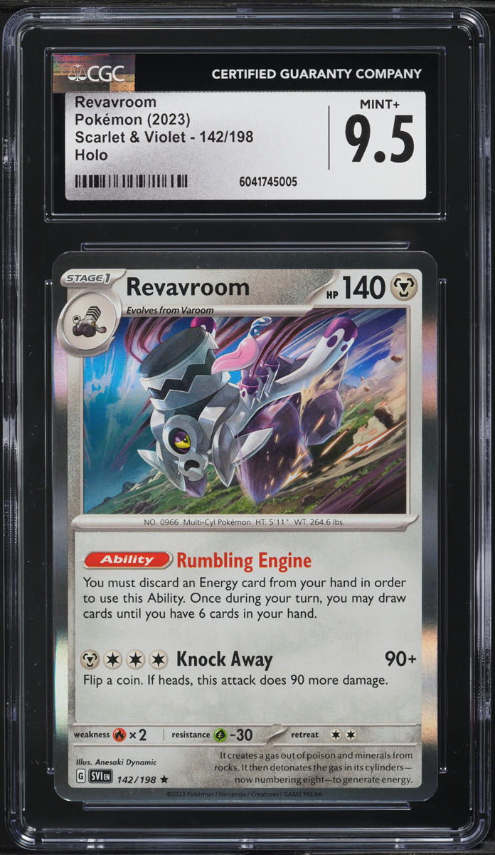 2023 Pokemon Scarlet & Violet Holo Revavroom #142 CGC 9.5 MINT+