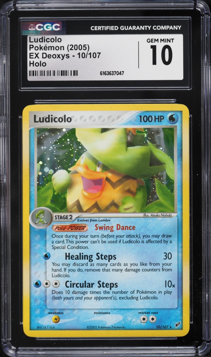 2005 Pokemon EX Deoxys Holo Ludicolo #10 CGC 10 GEM MINT