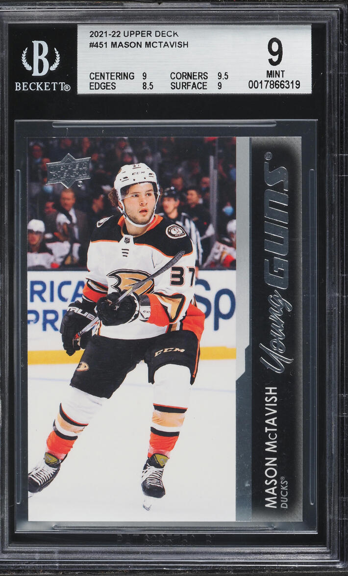 2021 Upper Deck Young Guns Mason McTavish ROOKIE #451 BGS 9 MINT