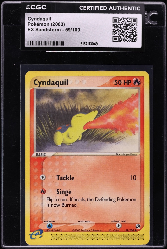 2003 Pokemon EX Sandstorm Cyndaquil #59 CGC AUTH