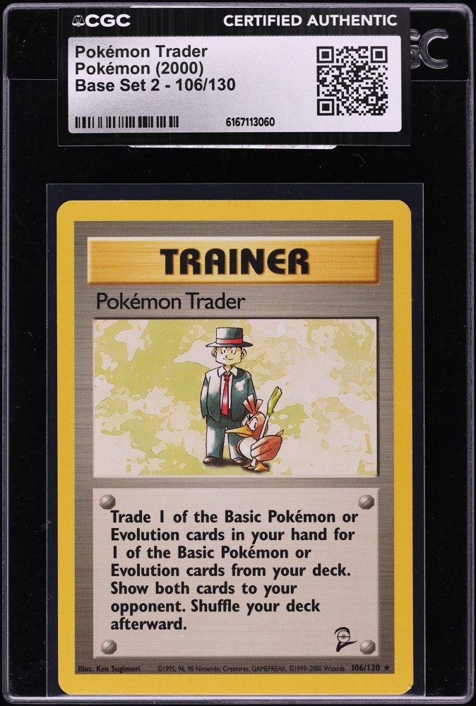 2000 Pokemon Base Set 2 Pokemon Trader #106 CGC AUTH