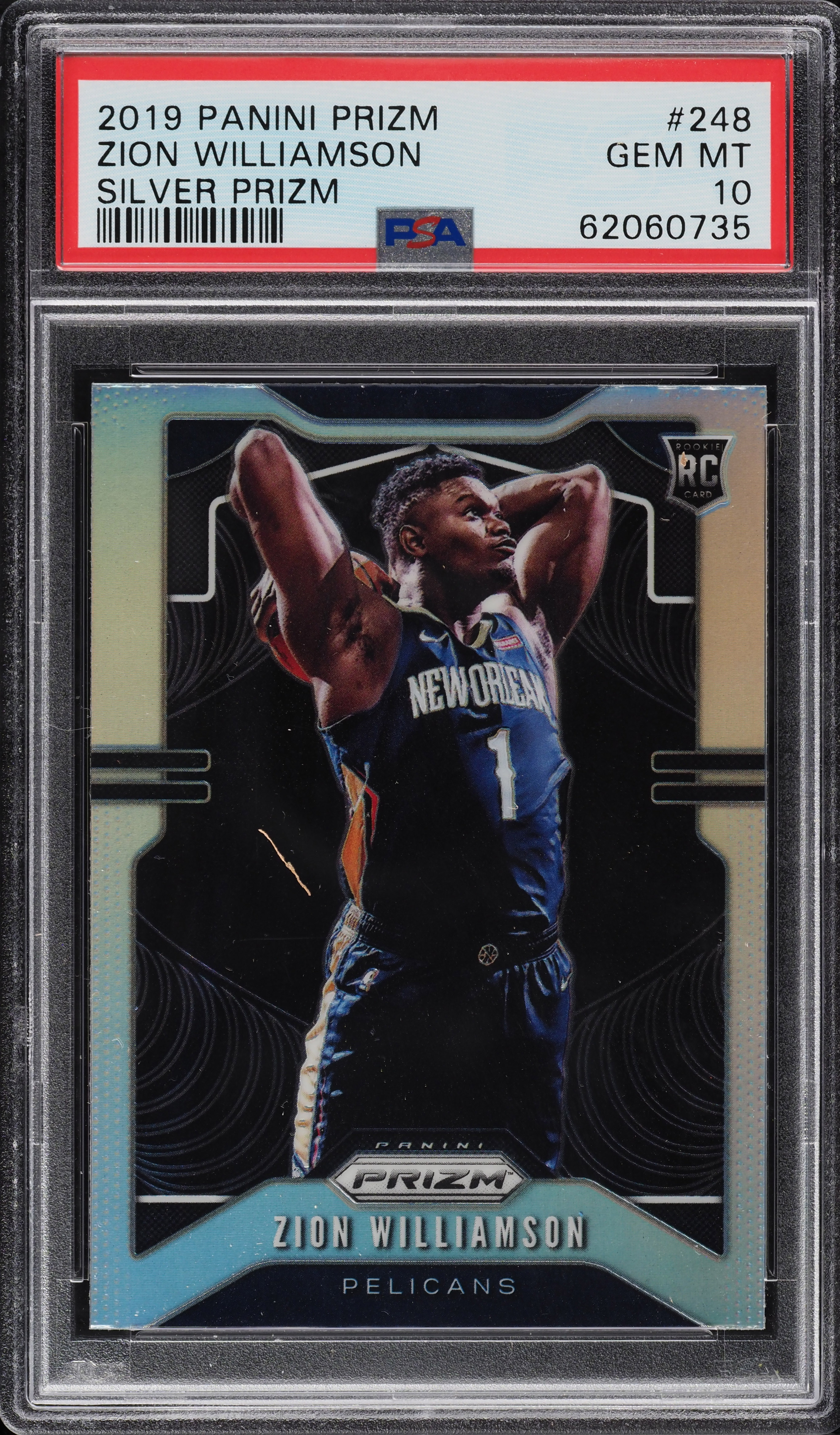 【PSA10】Zion Williamson RC Silver 2019 Panini Prizm Silver Zion Williamson ROOKIE #248 PSA 10 GEM