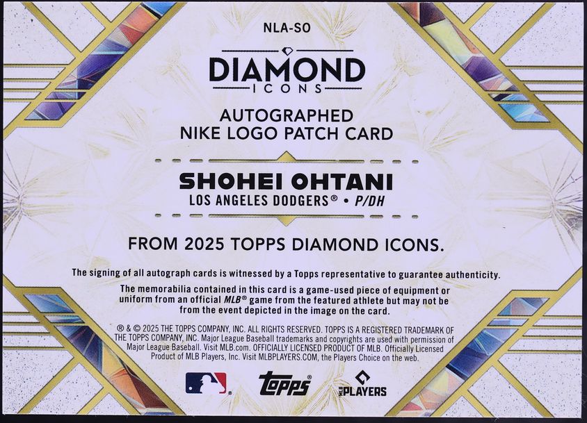 2025 Topps Diamond Icons Shohei Ohtani NIKE PATCH AUTO 1/1 #NLA-SO CGC AUTH