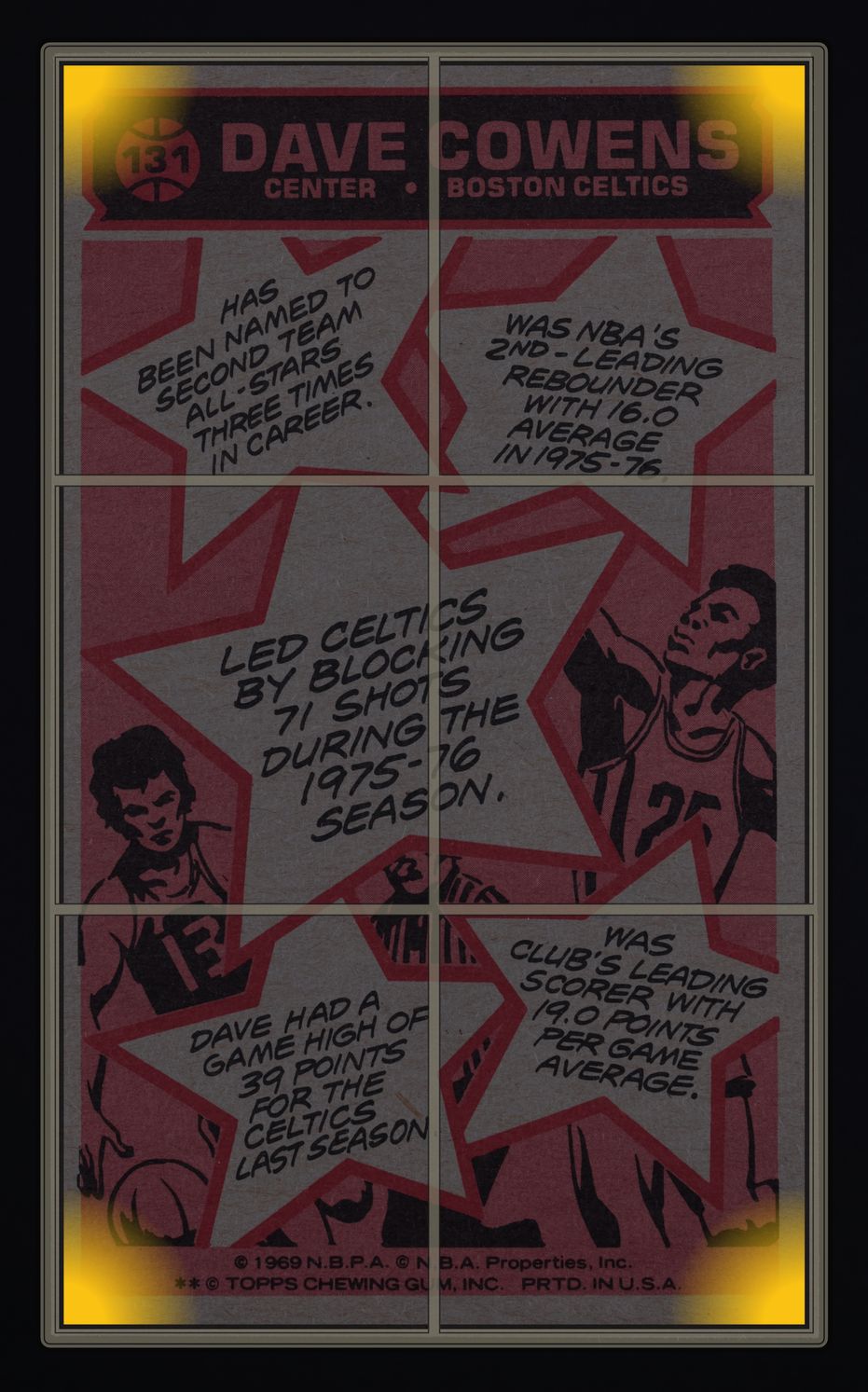 1976 Topps Basketball Dave Cowens ALL-STAR #131 MBA AUTH