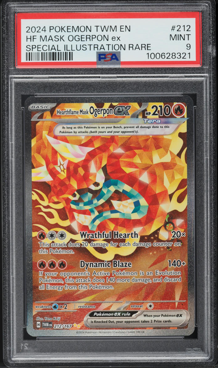 2024 Pokemon SV Twilight Masquerade AR Hearthflame Mask Ogerpon ex #212 PSA 9 MINT