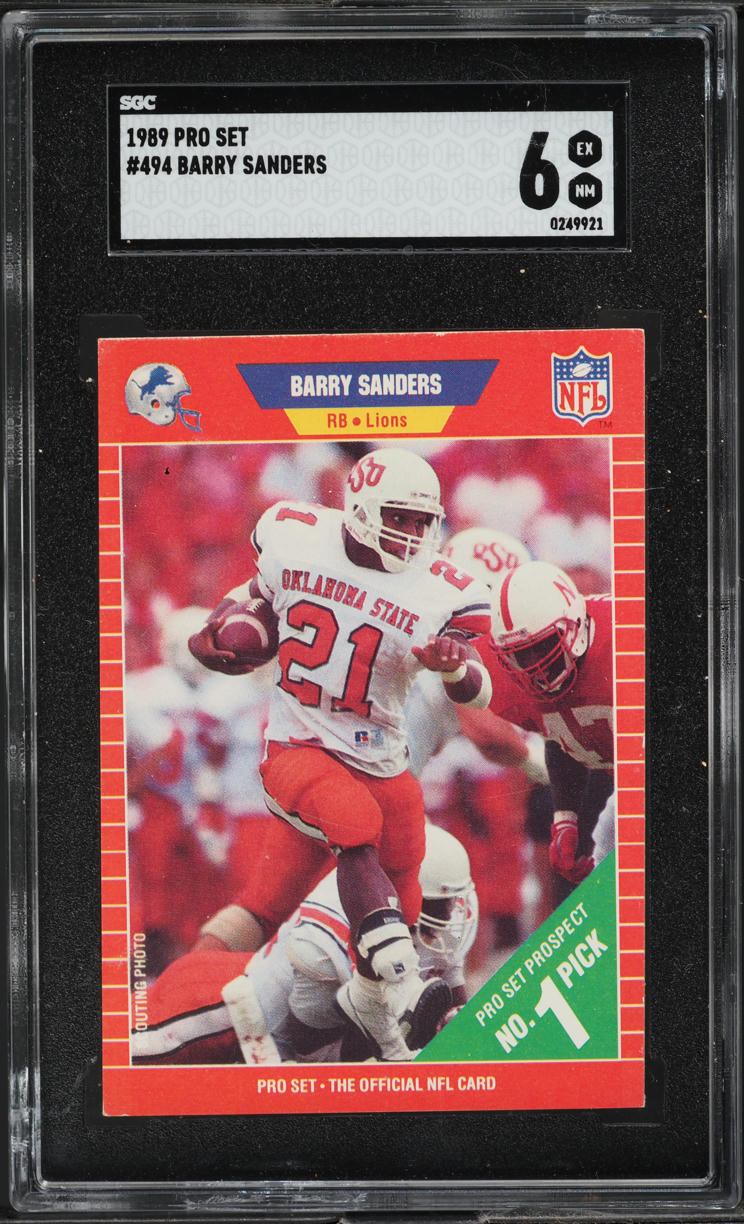 1989 Pro Set Football Barry Sanders ROOKIE #494 SGC 6 EXMT