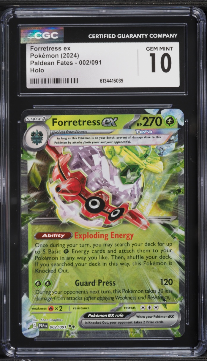 2024 Pokemon Scarlet & Violet Paldean Fates Forretress EX #2 CGC 10 GEM MINT