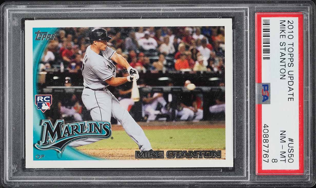 2010 Topps Update Giancarlo Stanton ROOKIE #US-50 PSA 8 NM-MT on ...