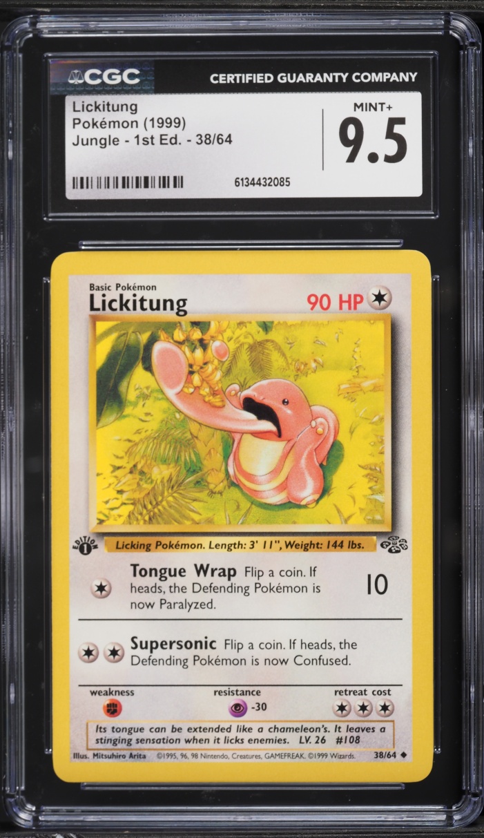 1999 Pokemon Jungle 1st Edition Lickitung #38 CGC 9.5 MINT+