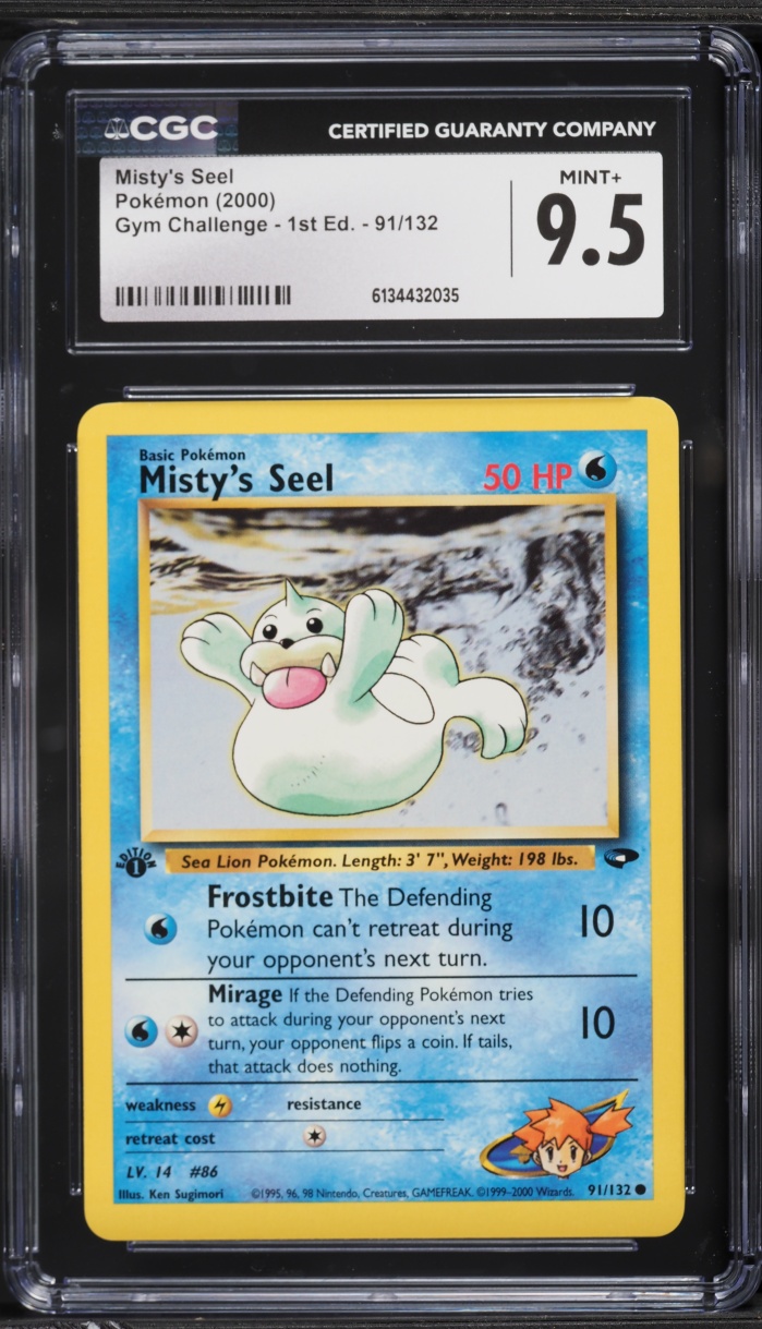 2000 Pokemon Gym Challenge 1st Edition Misty's Seel #91 CGC 9.5 MINT+