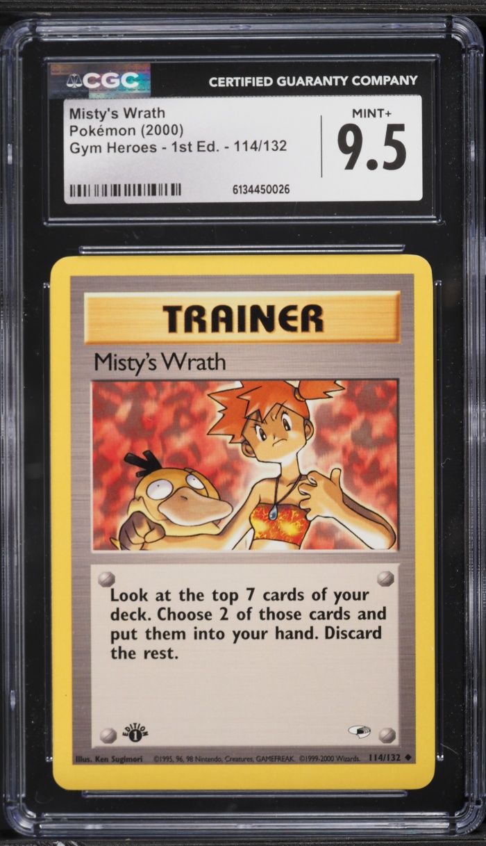 2000 Pokemon Gym Heroes 1st Edition Misty's Wrath #114 CGC 9.5 MINT+