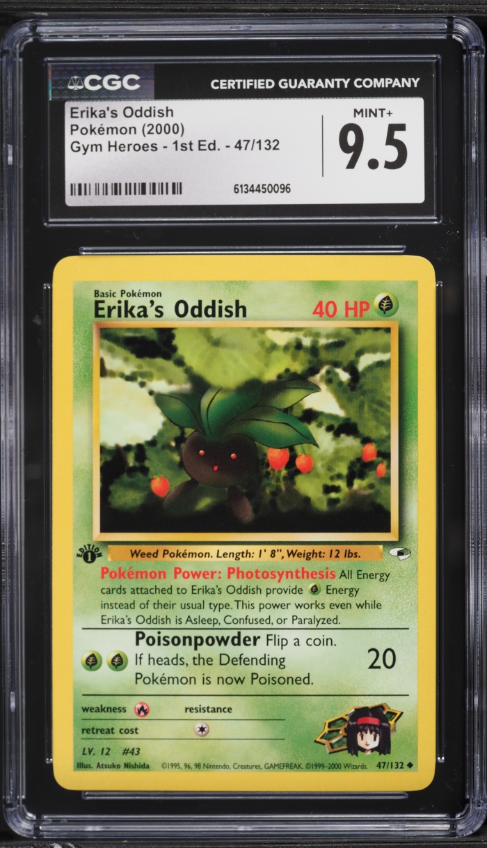 2000 Pokemon Gym Heroes 1st Edition Erika's Oddish #47 CGC 9.5 MINT+