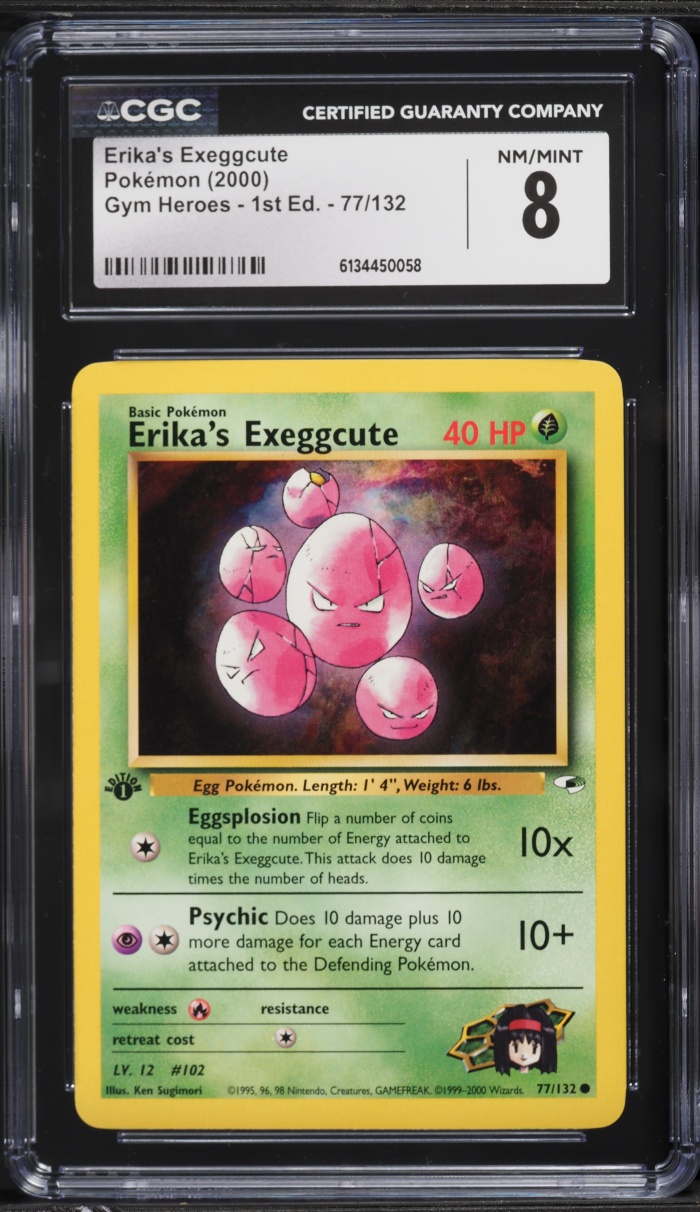 2000 Pokemon Gym Heroes 1st Edition Erika's Exeggcute #77 CGC 8 NM-MT