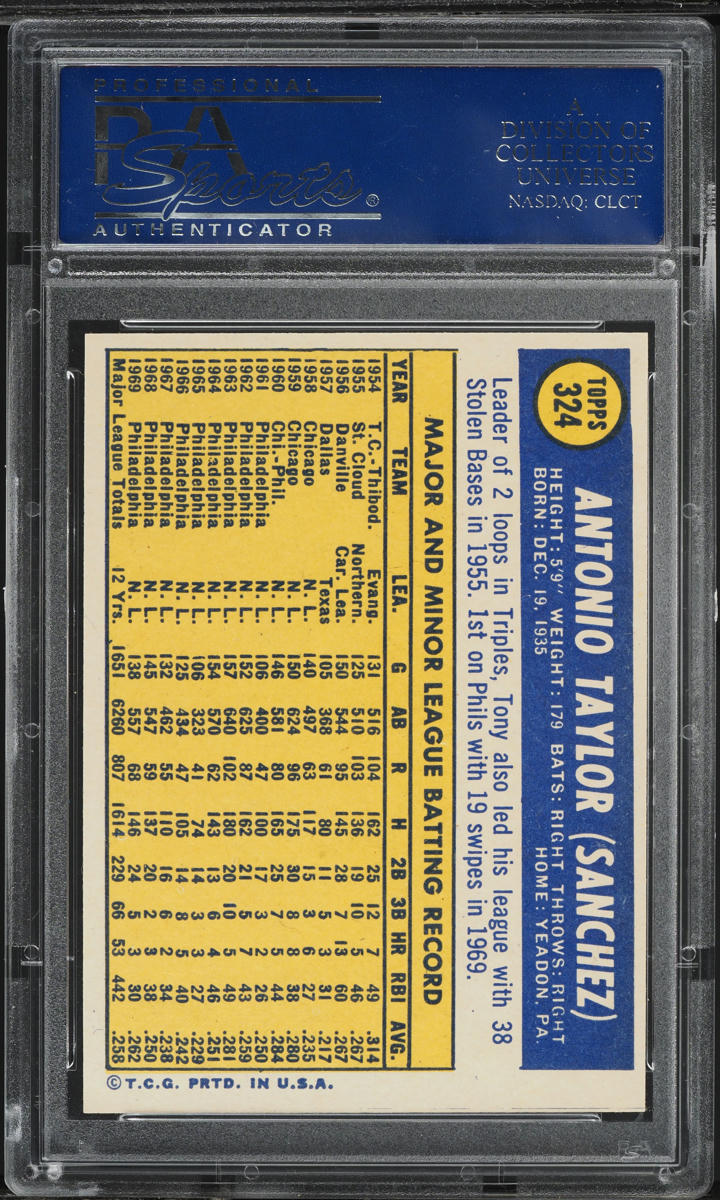 1970 Topps Tony Taylor #324 PSA 9 MINT