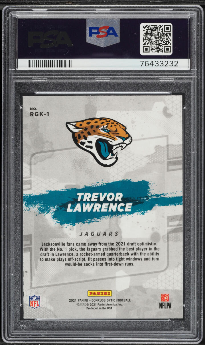 2021 Donruss Optic Gridiron Kings Trevor Lawrence ROOKIE #RGK-1 PSA 10 GEM MINT