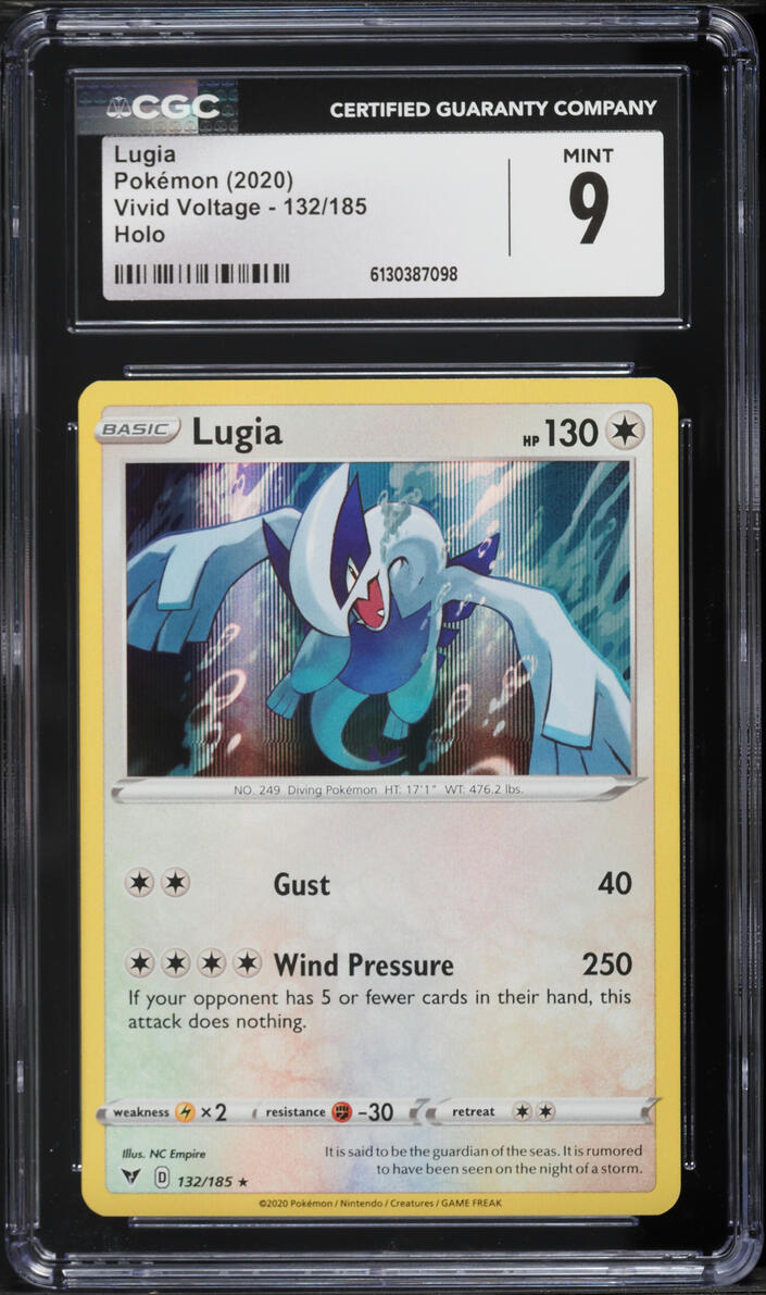 2020 Pokemon Sword & Shield Vivid Voltage Holo Lugia #132 CGC 9 MINT