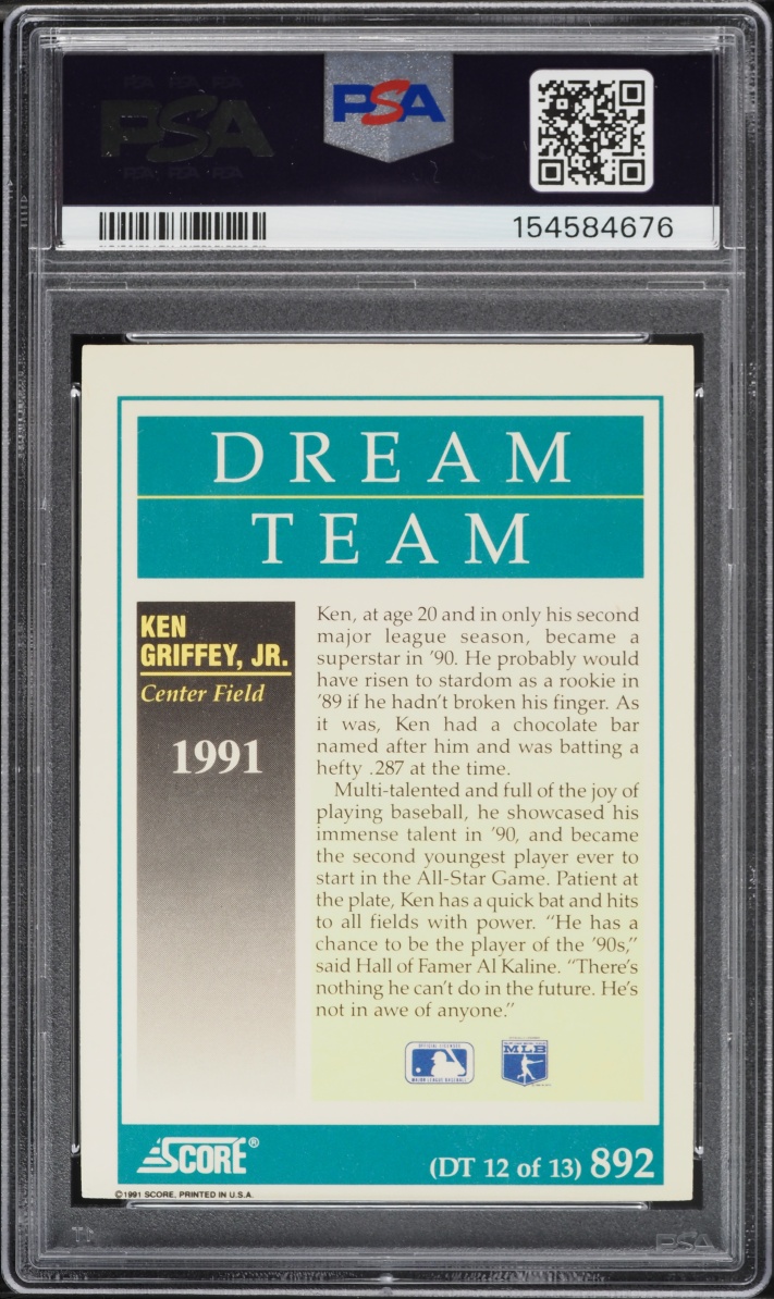 1991 Score Dream Team Ken Griffey Jr. #892 PSA 7 NRMT