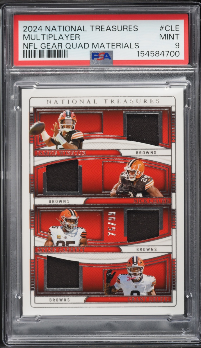 2024 National Treasures NFL Gear Winston Chubb Garrett Delpit PATCH /99 #NGQ-CLE PSA 9 MINT