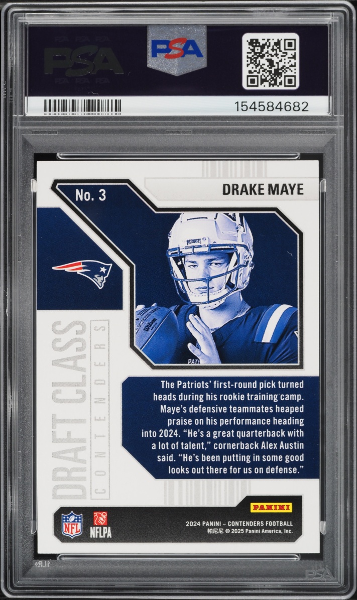 2024 Panini Contenders Draft Class Drake Maye ROOKIE #3 PSA 10 GEM MINT