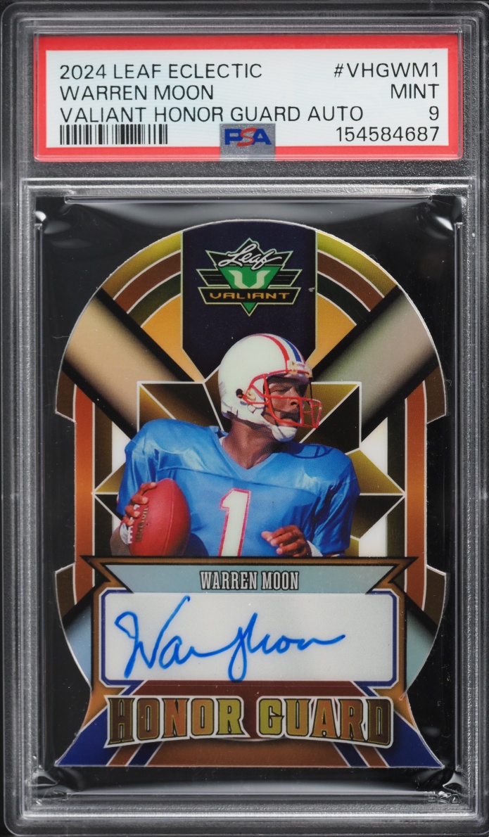 2024 Leaf Eclectic Valiant Honor Guard Die-Cut Warren Moon AUTO /10 #VHG-WM1 PSA 9 MINT