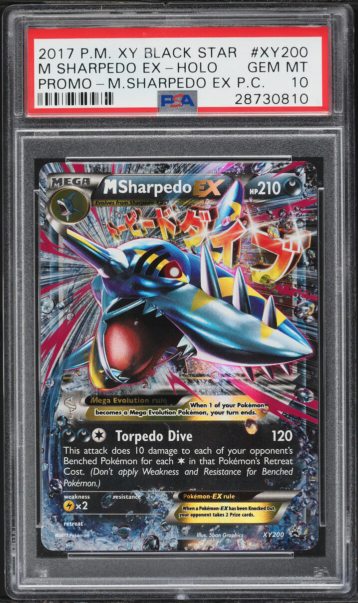 2017 Pokemon XY Promo Premium Collection Holo M Sharpedo EX #XY200 PSA 10 GEM MINT