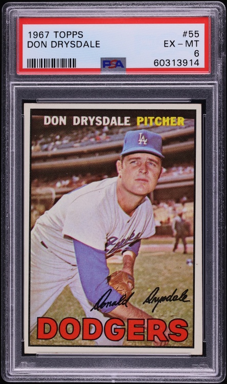 1967 Topps Don Drysdale #55 PSA 6 EXMT