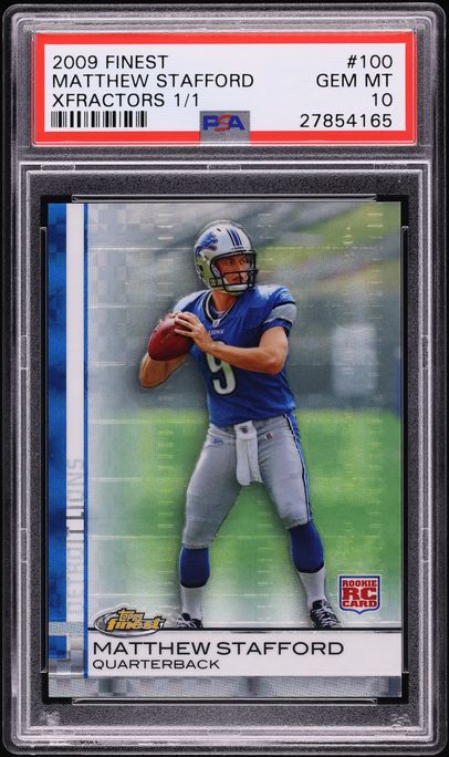 2009 Finest Xfractor Matthew Stafford ROOKIE 1/1 #100 PSA 10 GEM MINT