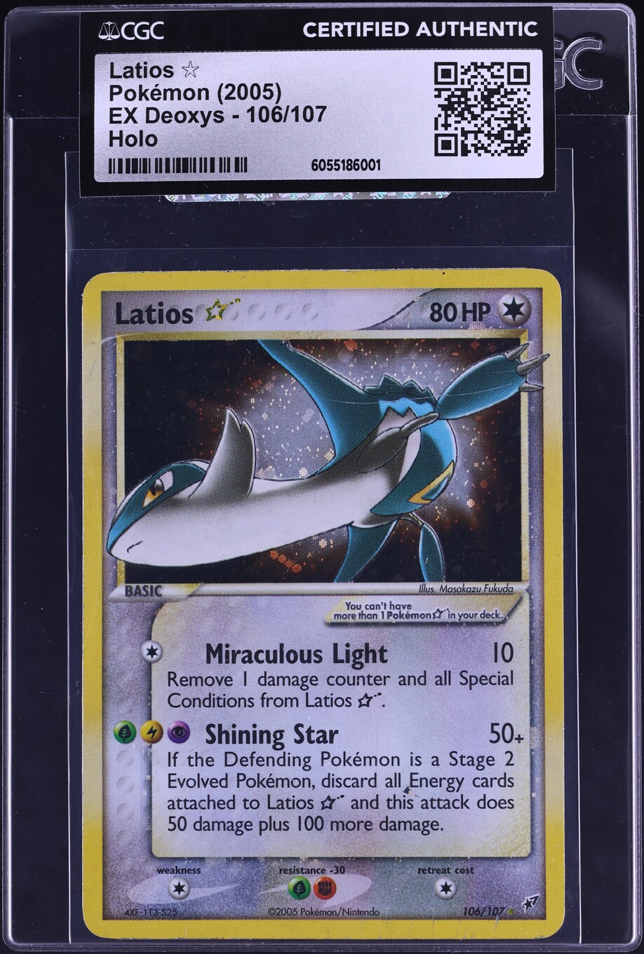 2005 Pokemon EX Deoxys Holo Latios Gold Star #106 CGC AUTH