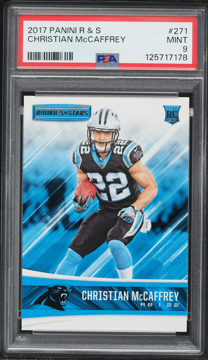2017 Panini Rookies & Stars Christian McCaffrey ROOKIE #271 PSA 9 MINT