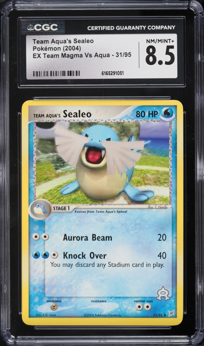 2004 Pokemon Ex Team Magma Vs Aqua Team Aqua's Sealeo #31 CGC 8.5 NM-MT+