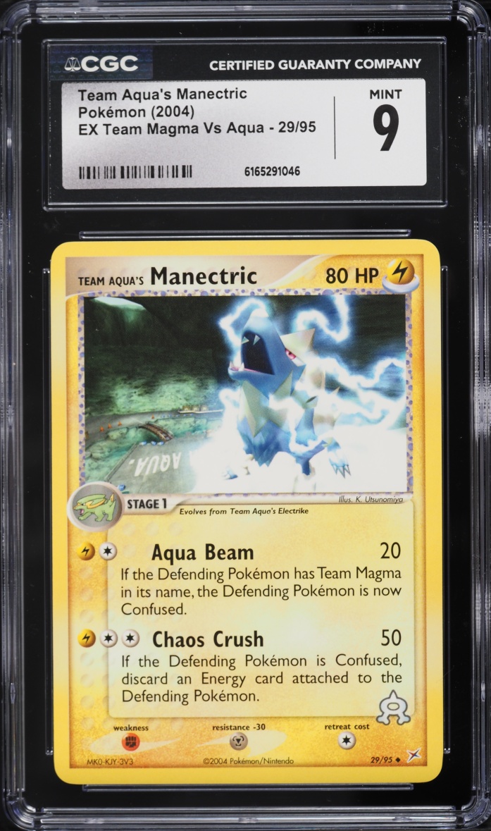 2004 Pokemon EX Team Magma VS Aqua Team Aqua's Manectric #29 CGC 9 MINT