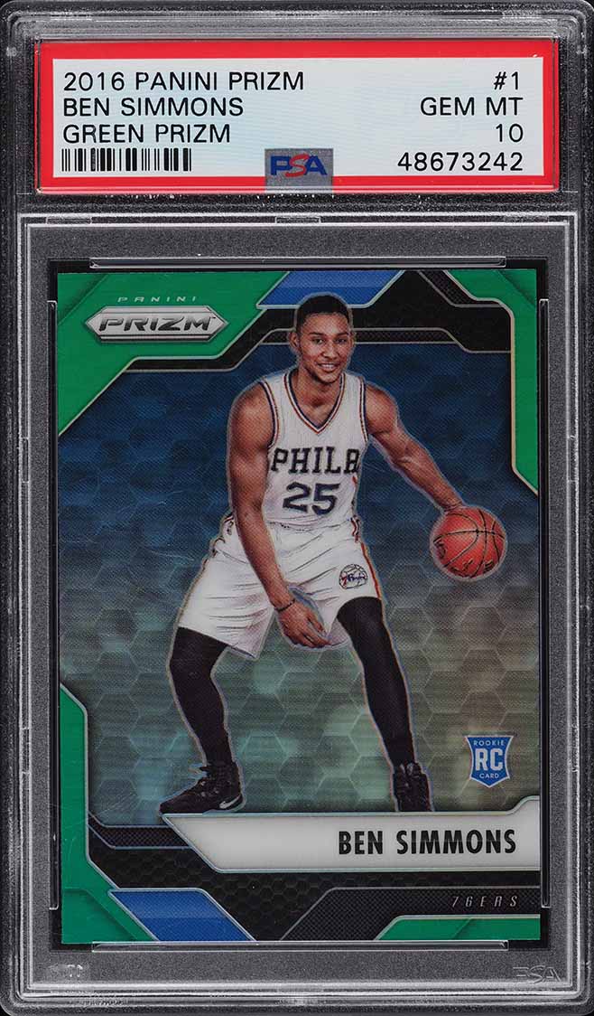 2016 Panini Prizm Green Ben Simmons ROOKIE #1 PSA 10 GEM MINT