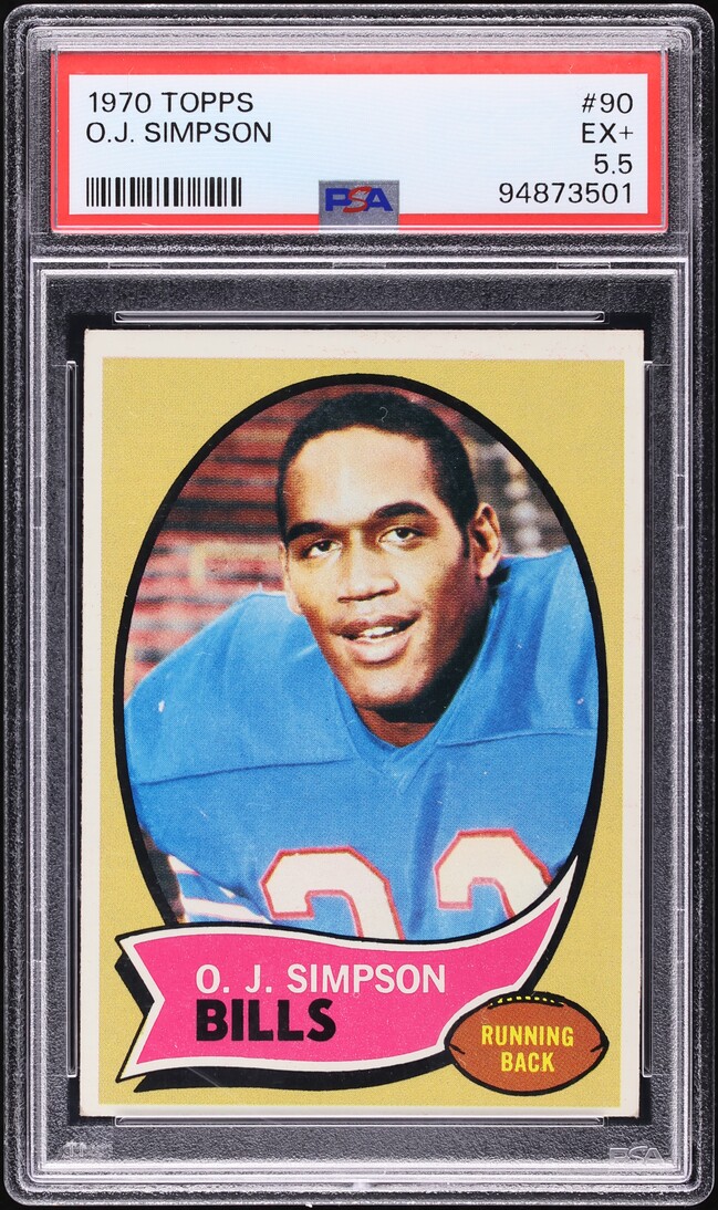 1970 Topps Football O.J. Simpson ROOKIE #90 PSA 5.5 EX+
