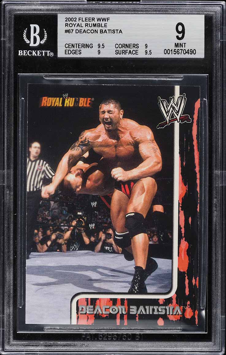 2002 Fleer WWE Royal Rumble Deacon Batista ROOKIE #67 BGS 9 MINT