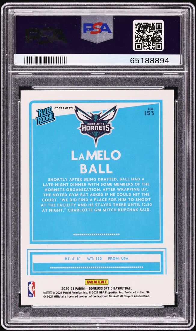 2020 Donruss Optic Gold Wave LaMelo Ball ROOKIE #153 PSA 9 MINT