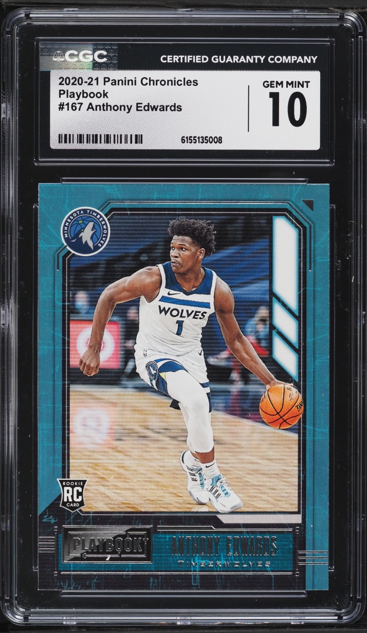2020 Panini Chronicles Playbook Anthony Edwards ROOKIE #167 CGC 10 GEM MINT
