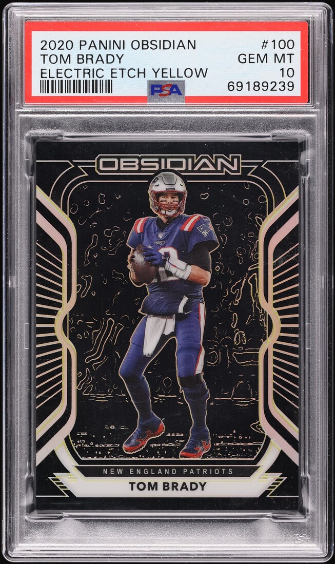 2020 Panini Obsidian Electric Etch Yellow Tom Brady /25 #100 PSA 10 GEM MINT