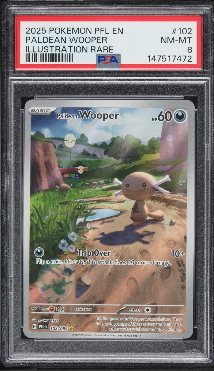 2025 Pokemon Mega Evolution Phantasmal Flames IR Paldean Wooper #102 PSA 8 NM-MT
