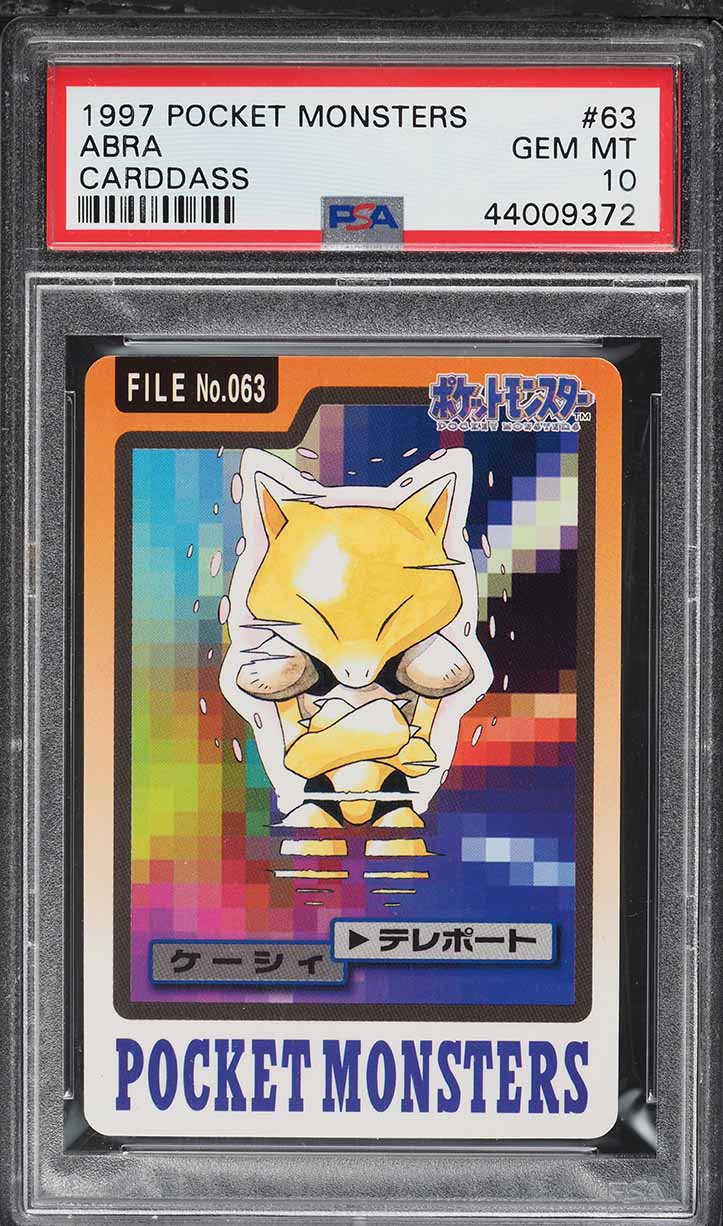 1997 Pokemon Japanese Pocket Monsters Carddass Abra #63 PSA 10 GEM MINT