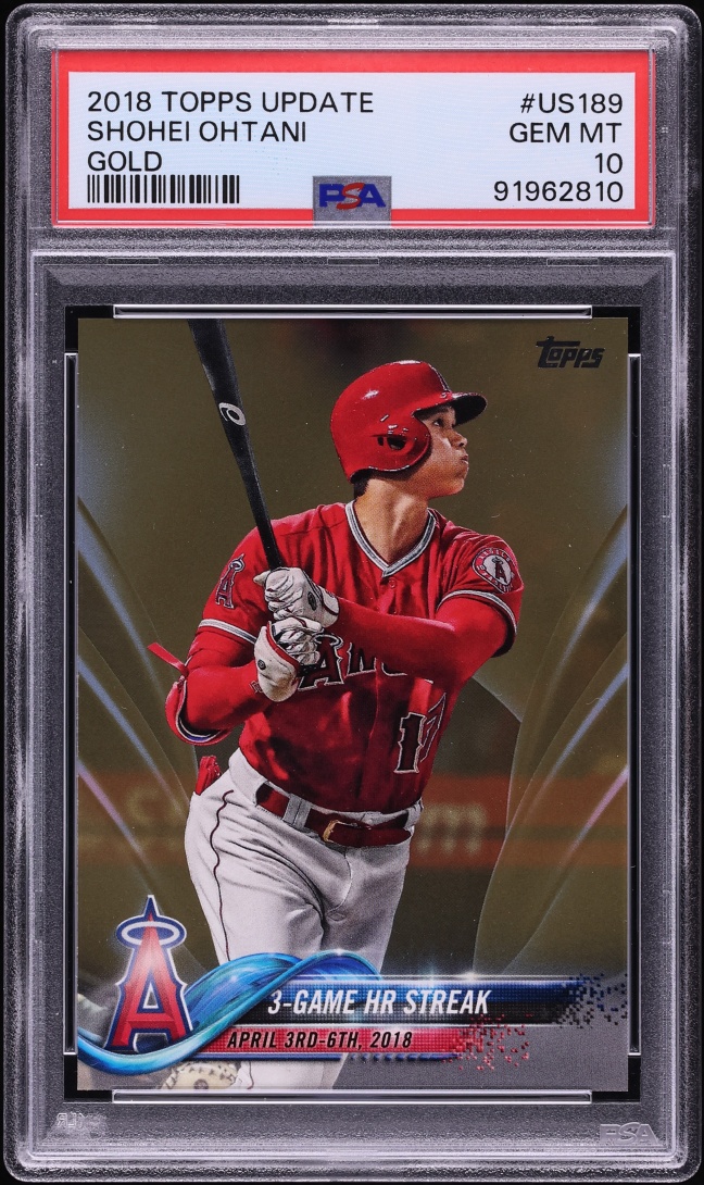 2018 Topps Update Gold Shohei Ohtani ROOKIE /2018 #US189 PSA 10 GEM MINT - Photo 1